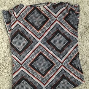 Sheer geometric Banana Republic bandana blouse